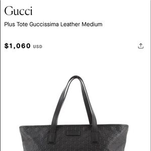 Gucci black leather tote